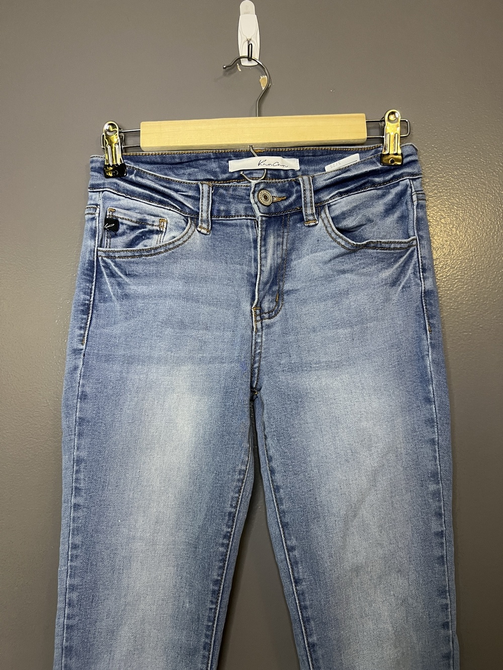 KanCan Skinny Jeans Juniors 3/25 Light Wash Blue Faded Slim Stretch Denim